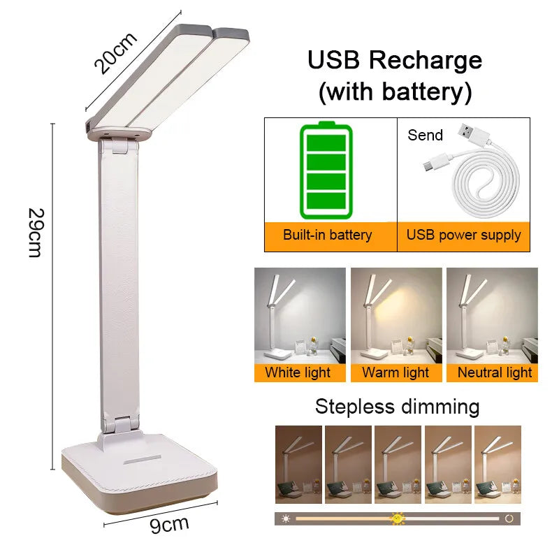 Lámpara de escritorio LED regulable | Protección ocular y control táctil