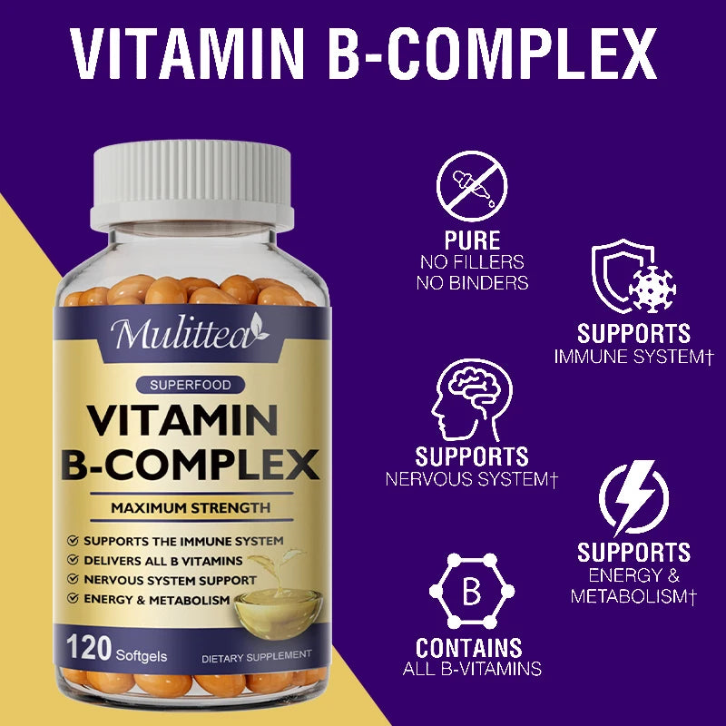 3X Complex Vitamin B Supplements for Stress Relief & Energy Support