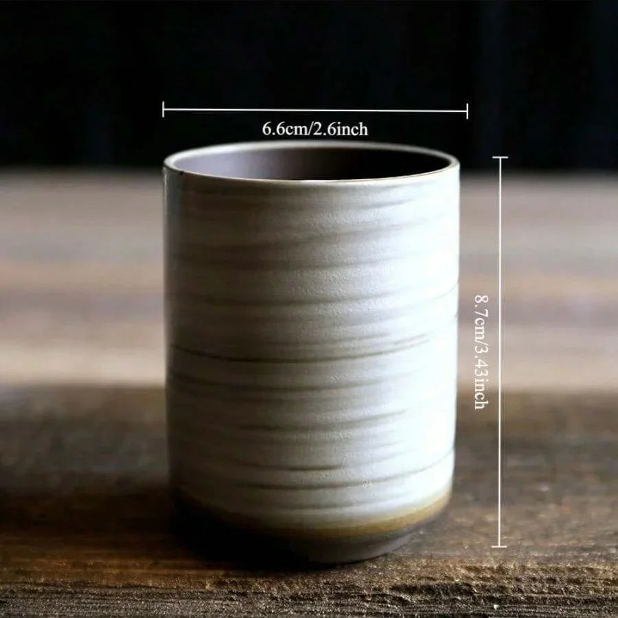 Tazas de café japonesas de gres con gradiente grande | Vajilla elegante