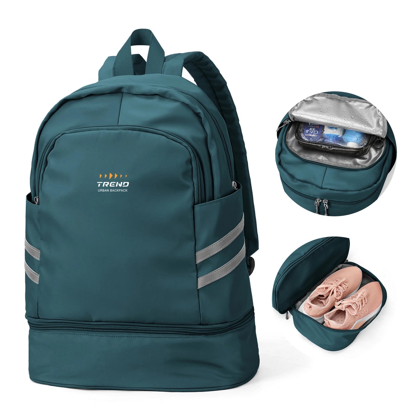 Women's Large Gym Backpack with Shoe Compartment | Waterproof Travel Bag