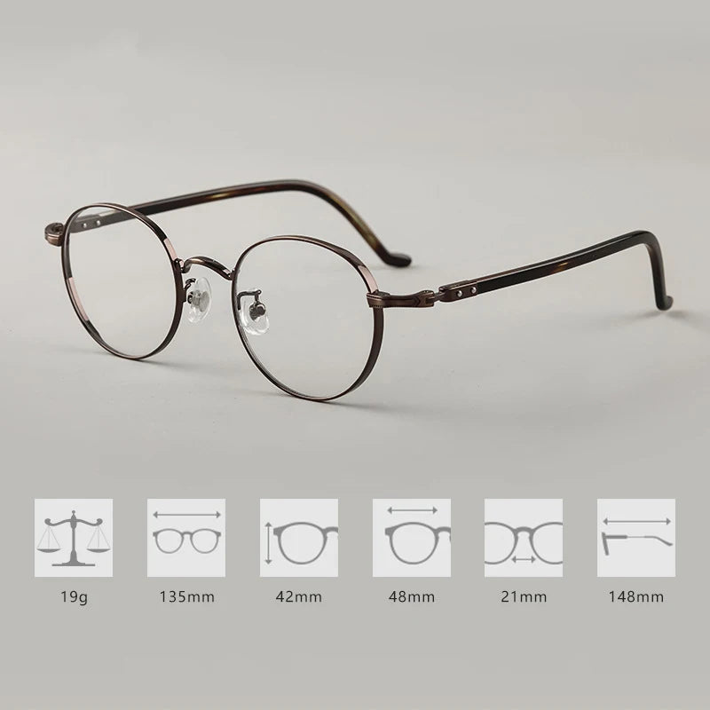Japanese Style Titanium Frame Glasses for Small Faces | Trendy Eyewear