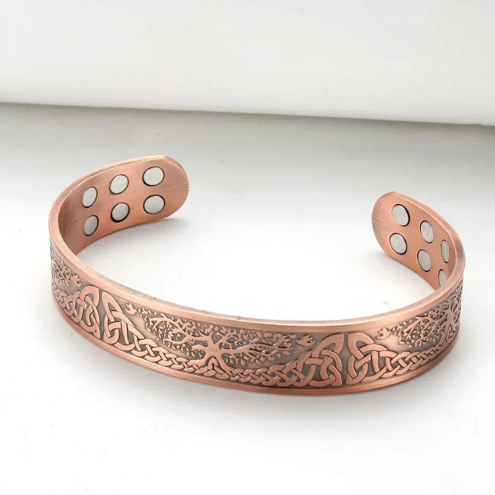 Vintage Pure Copper Cuff Bracelet | Magnetic Therapy for Wellness