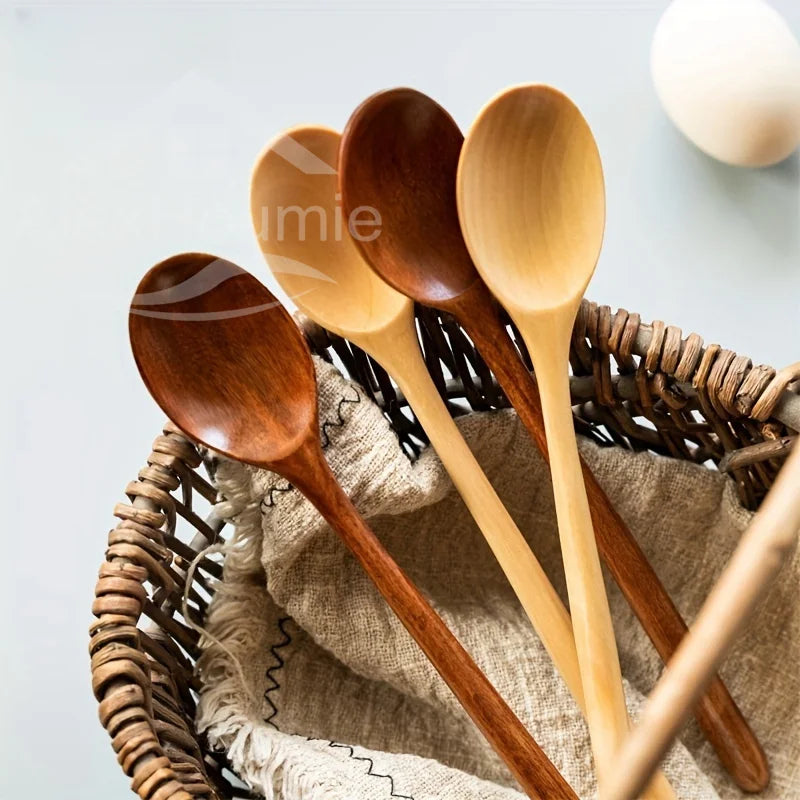 Pack of 6 Natural Wooden Spoons | Eco-Friendly Kitchen Utensils