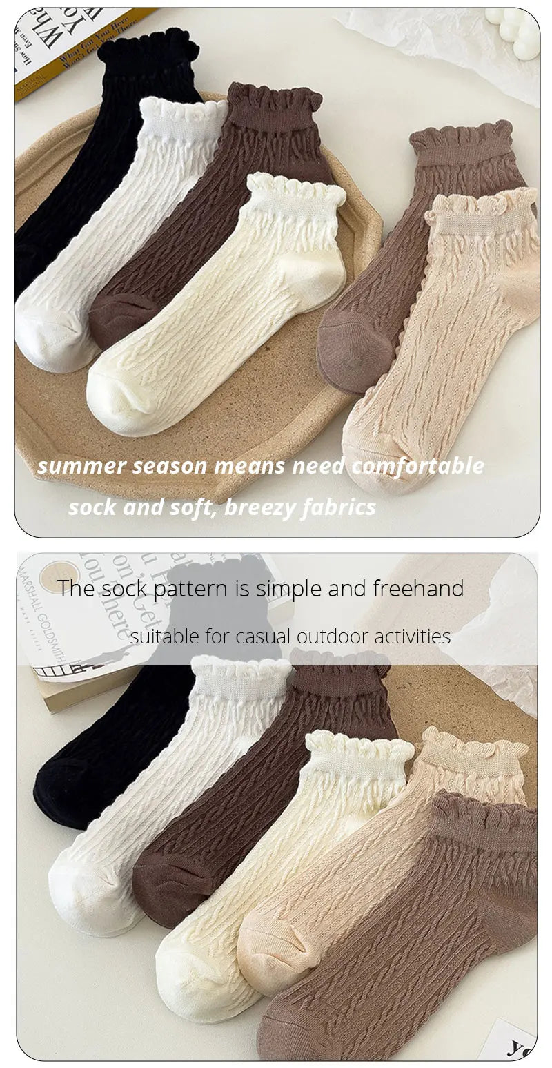 Women's Lace Low Tube Socks | Stylish Ankle Sock Set