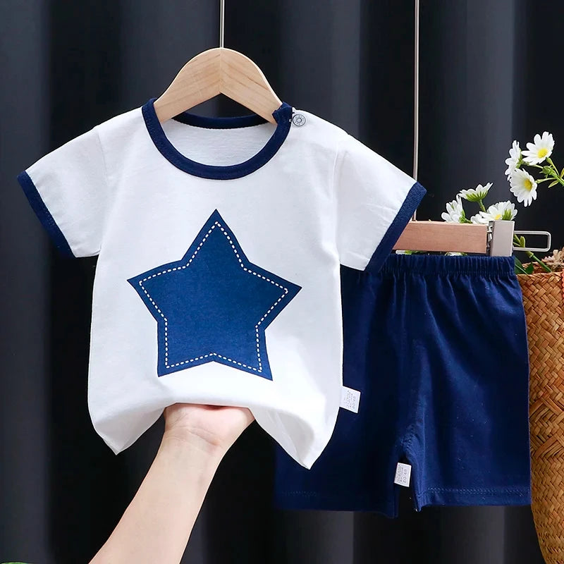 Kids Summer Clothing Set | Adorable Cartoon T-Shirt & Shorts