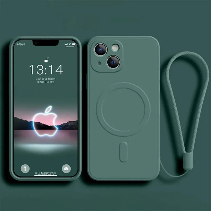 Magnetic Wireless Charge Case for iPhone | Soft Silicone Cover