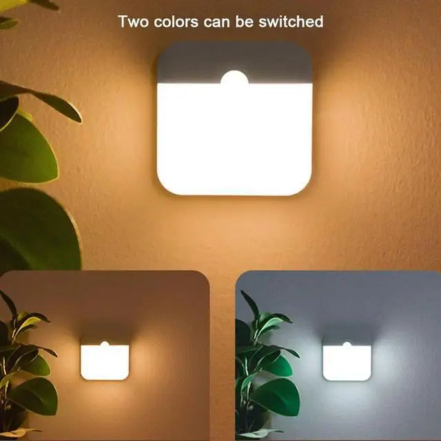 Lámpara LED cuadrada con sensor de movimiento | Iluminación doméstica sin esfuerzo