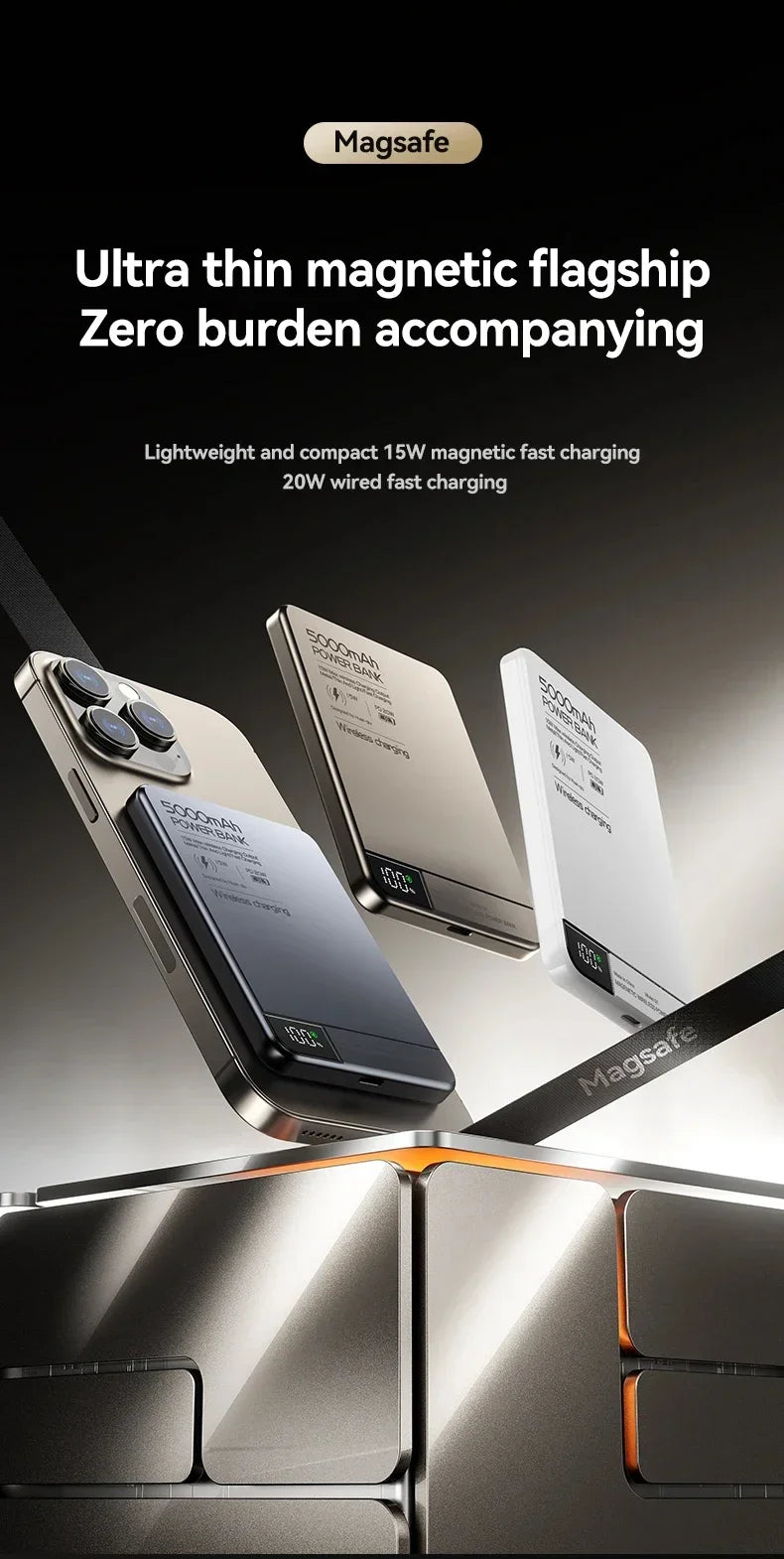 Ultra Wireless Magnetic Power Bank | Fast Charging for All Devices