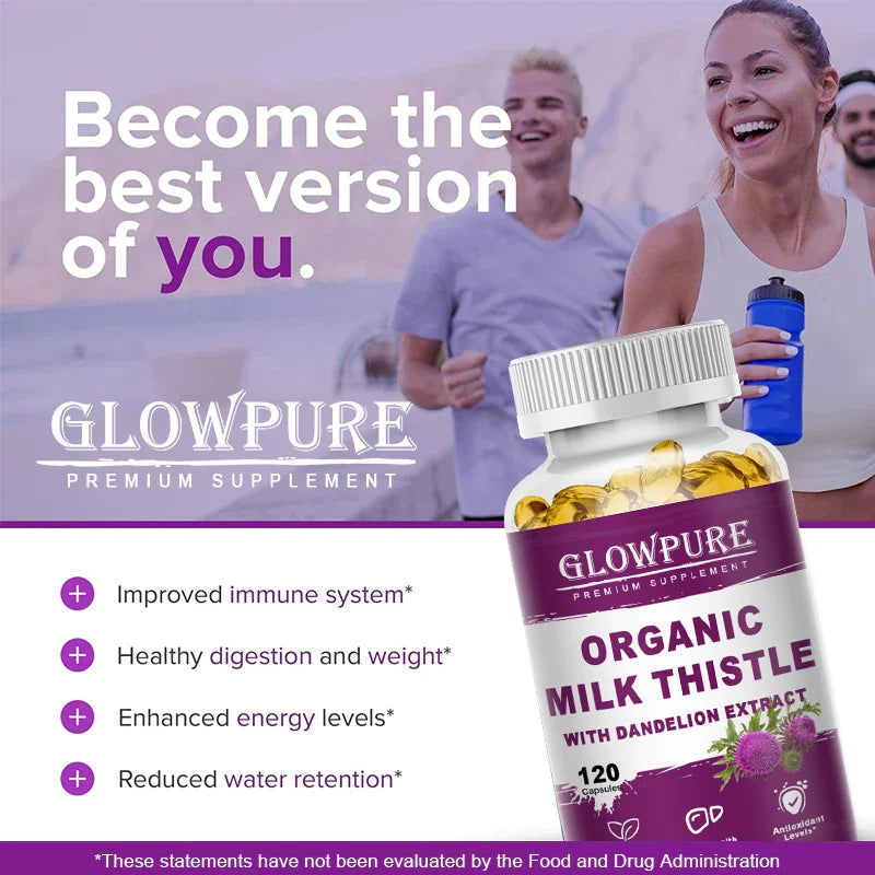 Organic Milk Thistle 9000mg - 30X Concentrated Extract with 80% Silymarin for Liver Cleanse, Detox & Fatty Liver Support