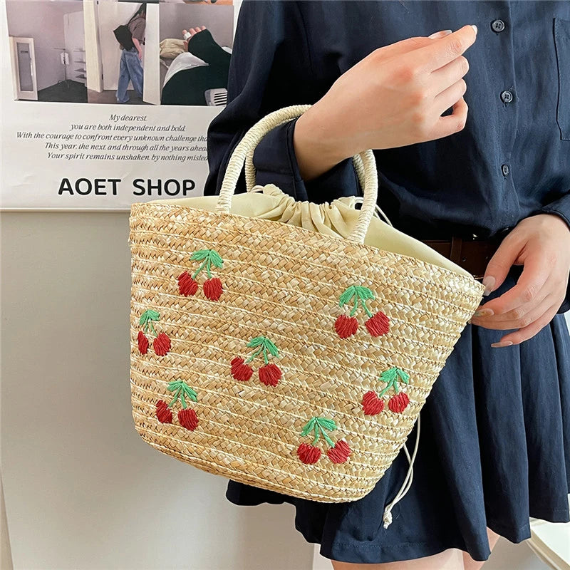 Casual Sweet Tote Bags | Perfect Straw Embroidery Shoulder Bag