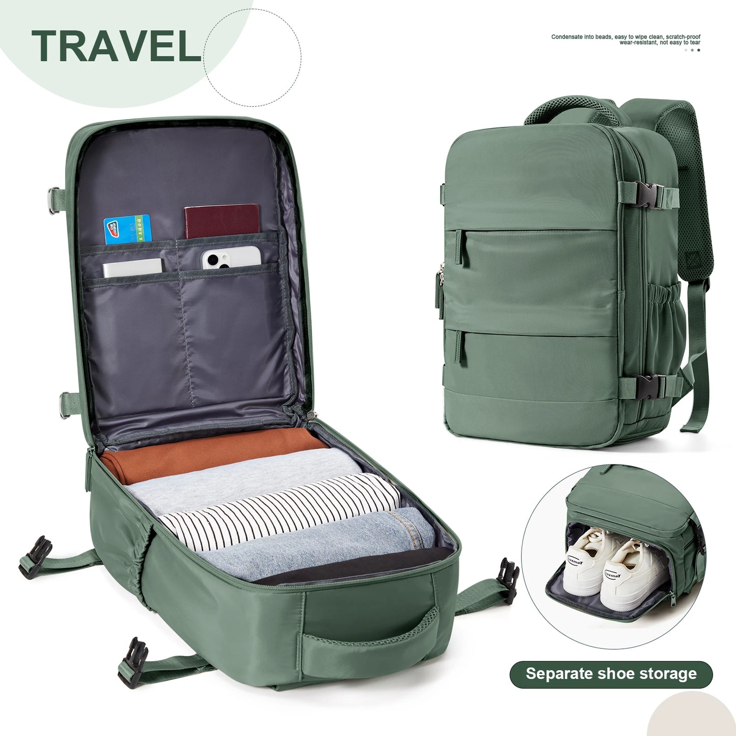 Mochila de viaje versátil 40x30x20 para hombre y mujer | Maleta de cabina