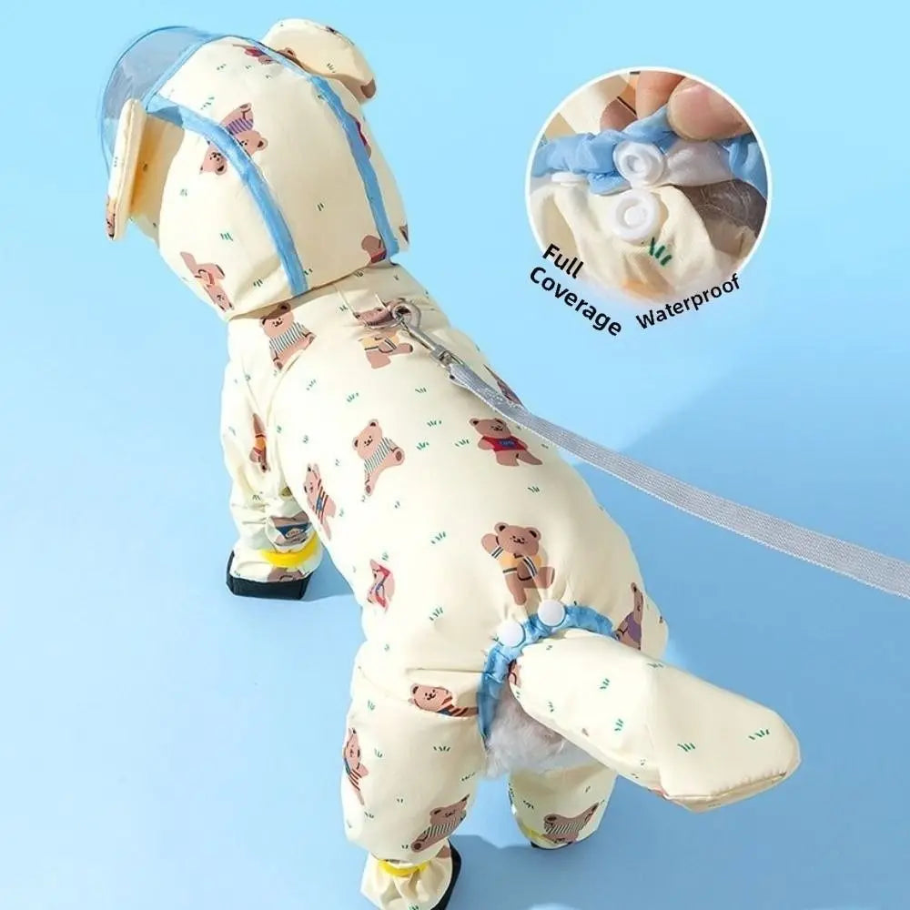 Adjustable Waterproof Dog Raincoat | Windproof Pet Cape Costume