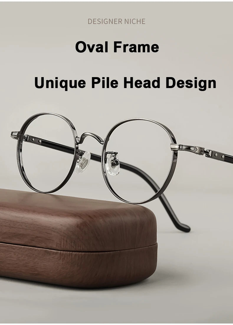Japanese Style Titanium Frame Glasses for Small Faces | Trendy Eyewear