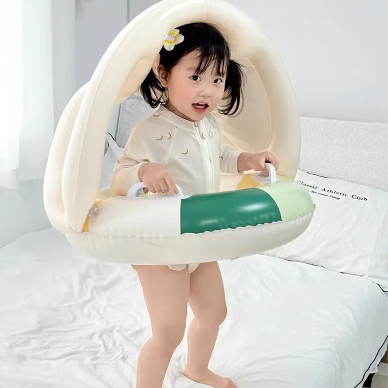 Baby Swimming Ring with Sunshade | Safe Toddler Pool Float