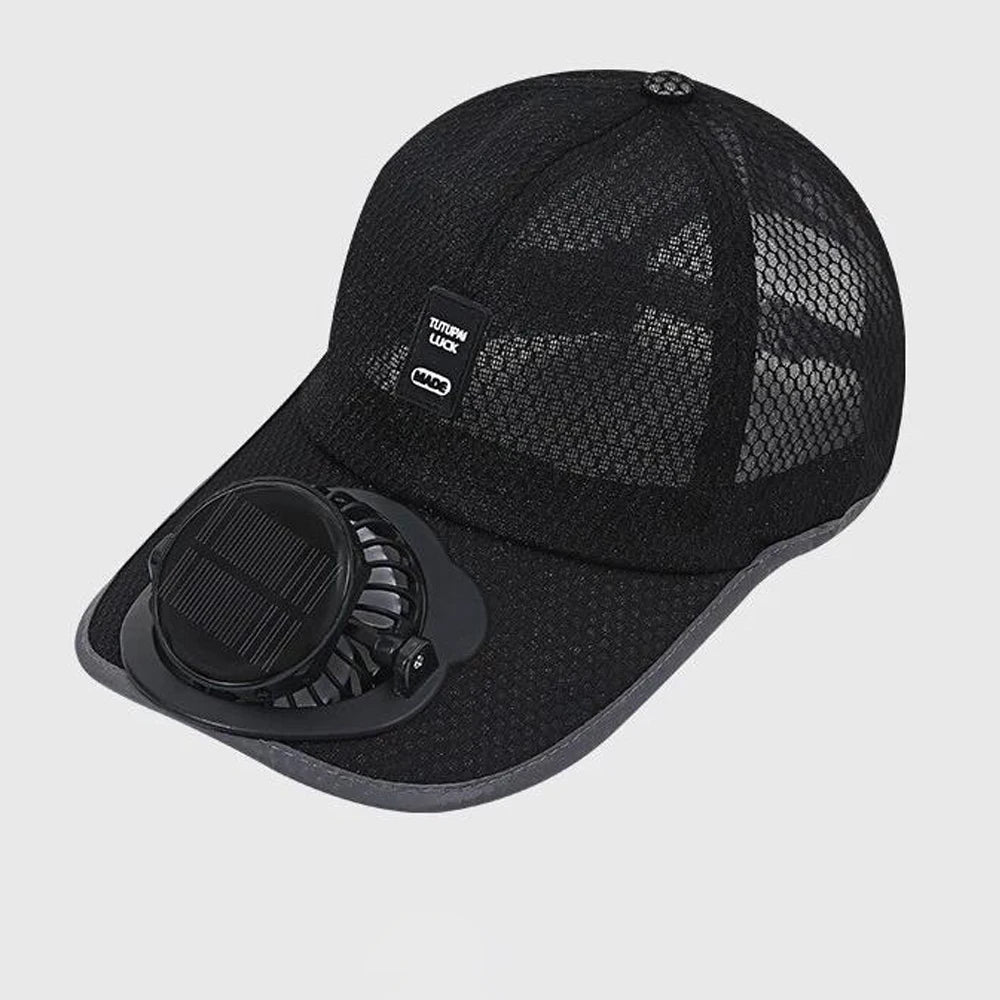 Summer Baseball Cap with Solar Fan | UV Protection Sun Hat