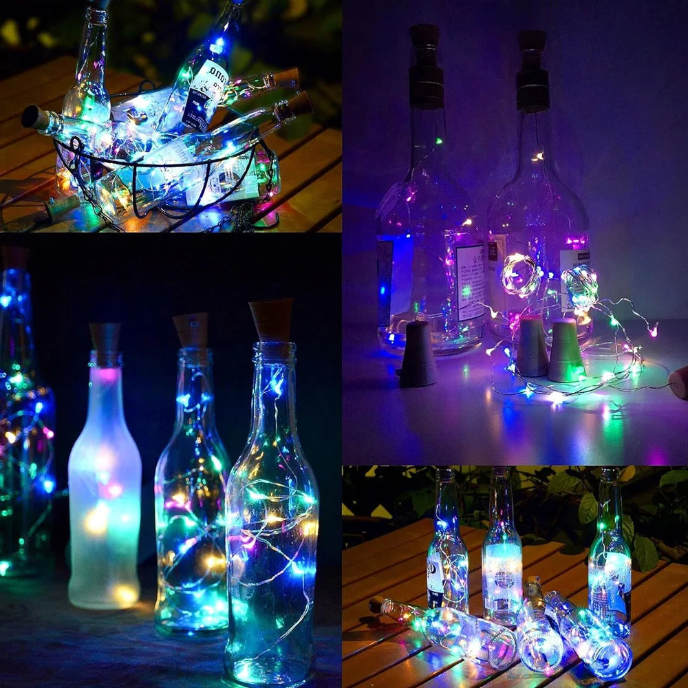 20LED Solar Fairy Cork Bottle String Lights | Wedding & Garden Decor