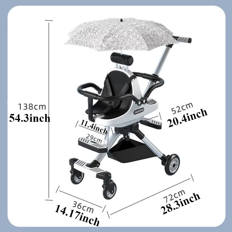 Lightweight Double Stroller with Canopy for Infants & Toddlers