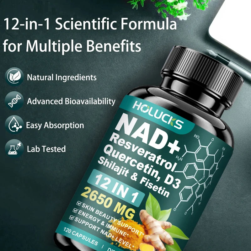 NAD+ Capsules with Resveratrol | Enhance Energy & Skin Health