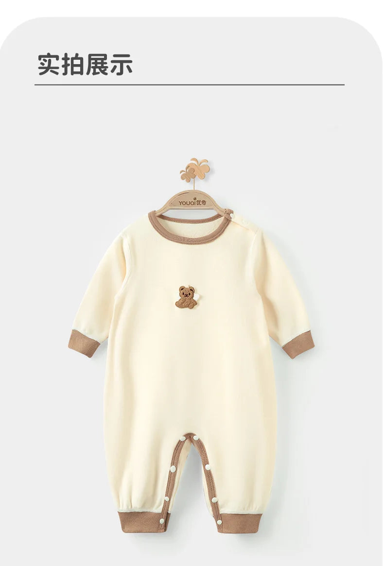 Cozy Baby Thermal Velvet Jumpsuit | Warm Autumn & Winter Essential