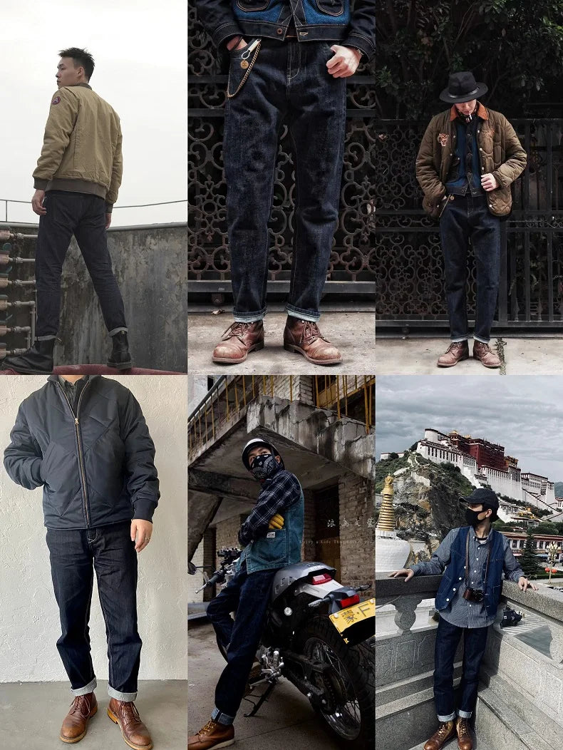 Men's Straight Fit Selvedge Raw Denim Jeans | Timeless Comfort
