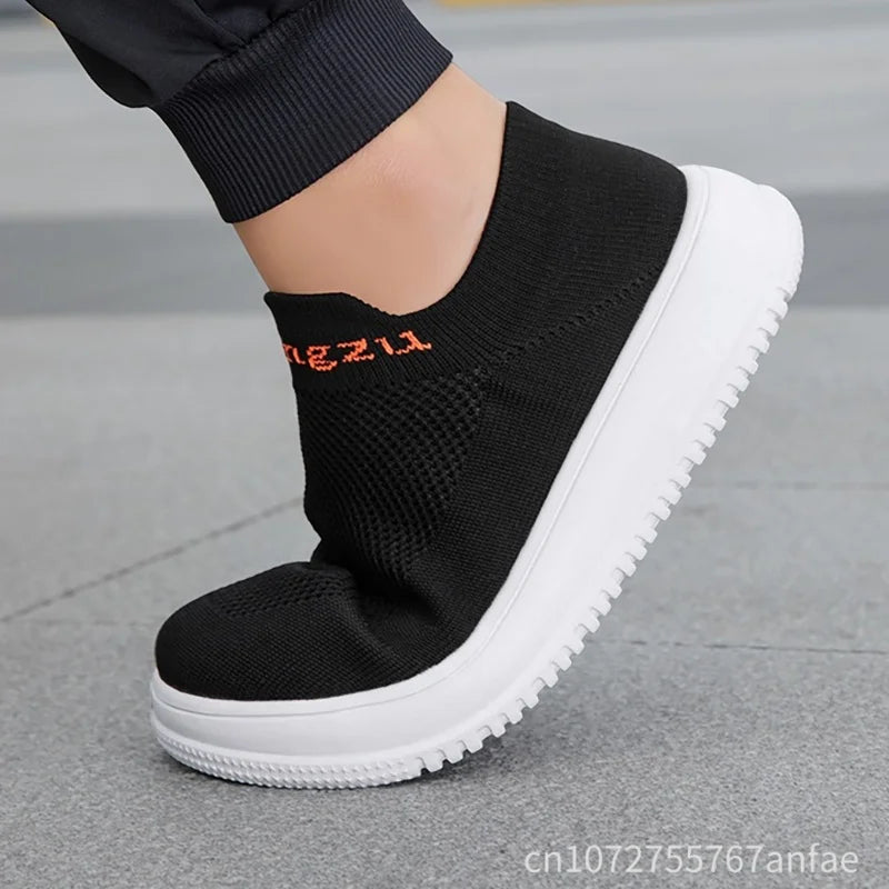 Unisex Wide Foot Sports Shoes | Breathable Slip-On Walking Sneakers