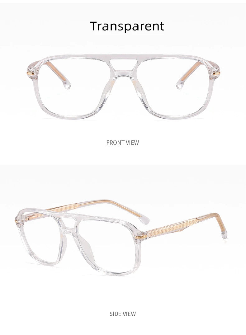 Retro Double Beam Pilot Optical Glasses | Anti Blue Light Eyewear
