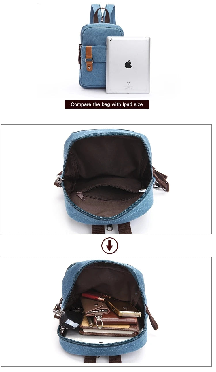 Stylish Mini Vintage Canvas Backpacks for Everyday Use