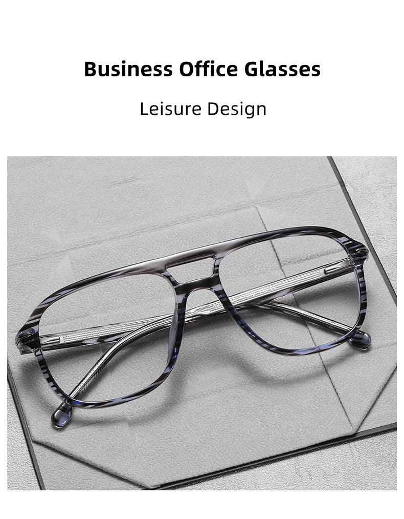 Retro Double Beam Pilot Optical Glasses | Anti Blue Light Eyewear