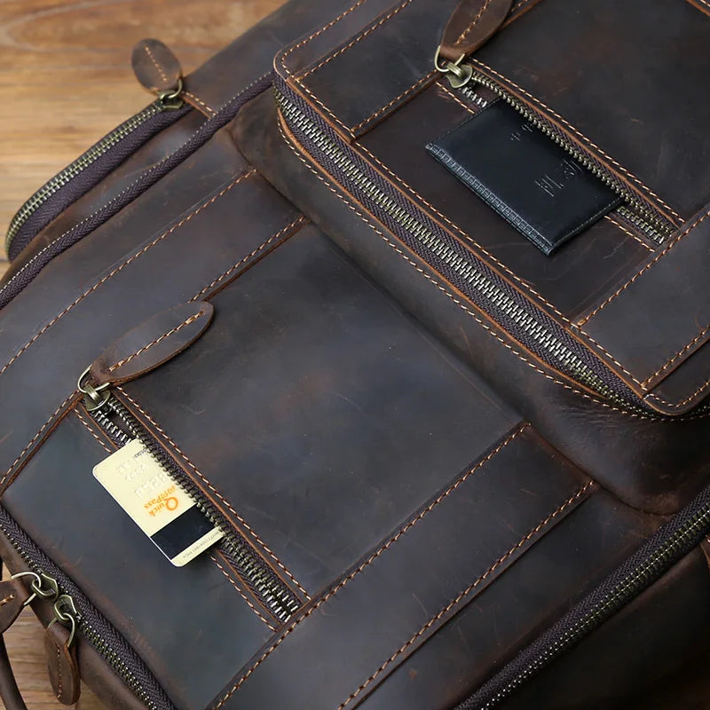 Stylish Retro Genuine Leather Men's Backpack | Travel Companion