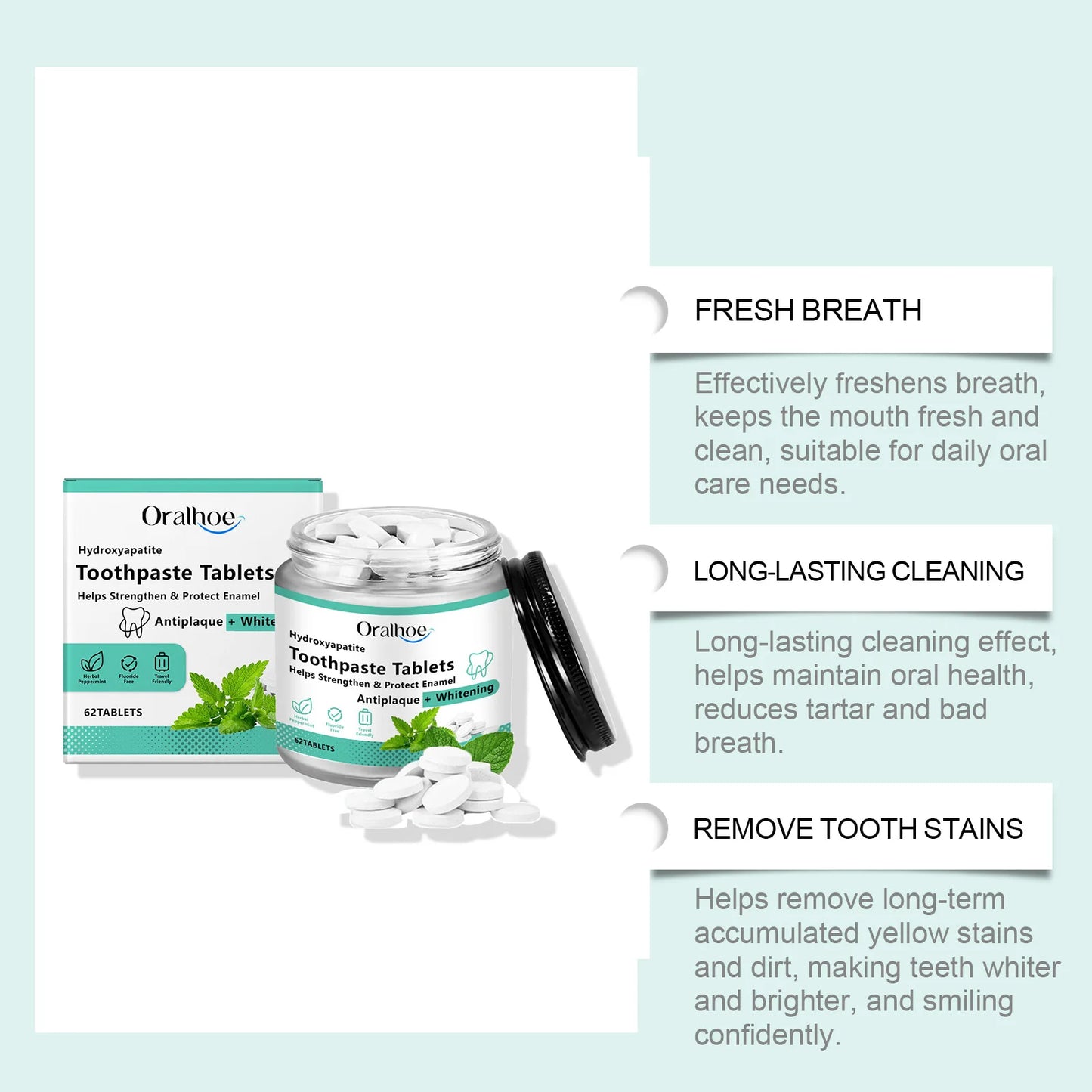 Fresh Mint Toothpaste Tablets | Eco-Friendly Oral Care Solution