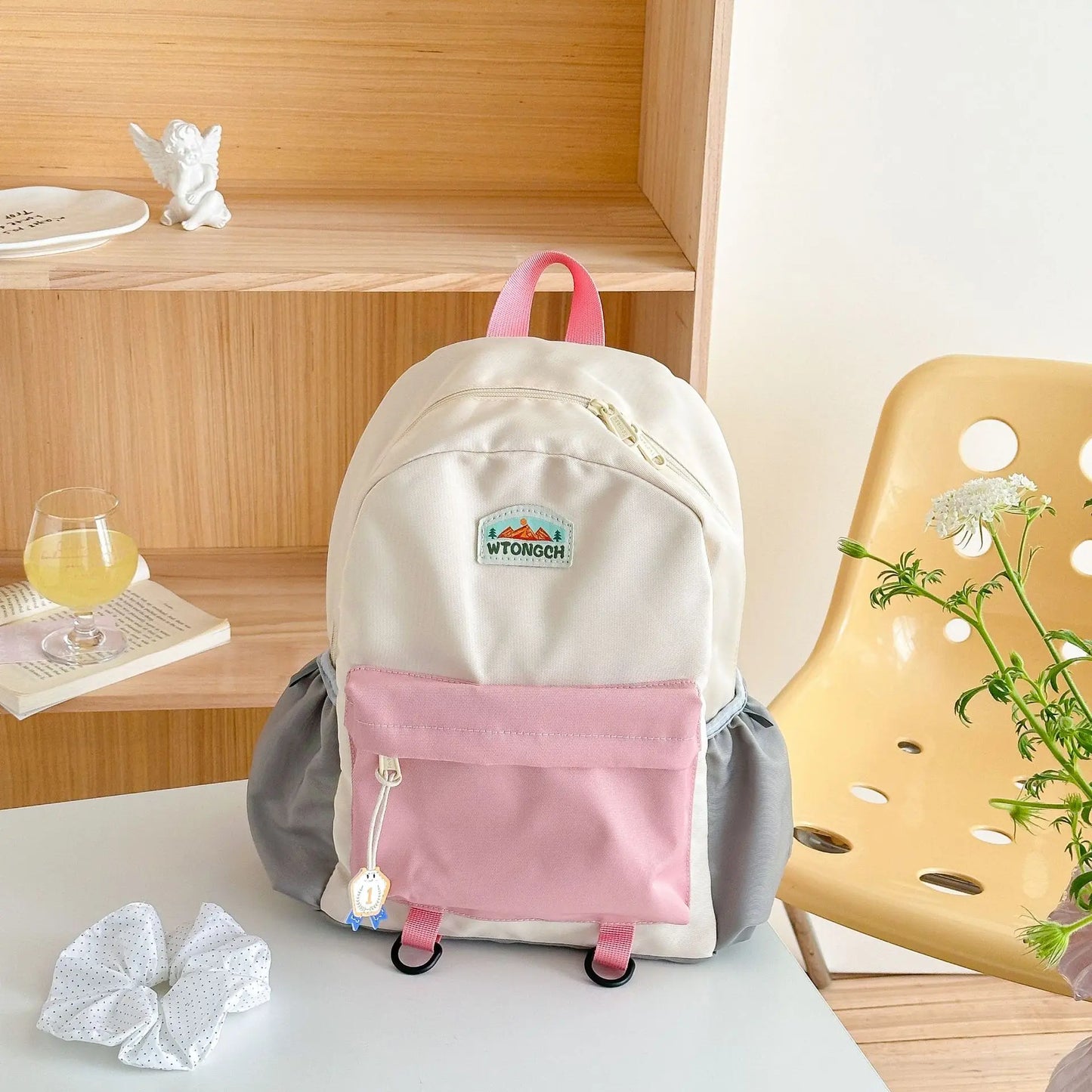 Lightweight Color Block Kids Backpack for School & Travel