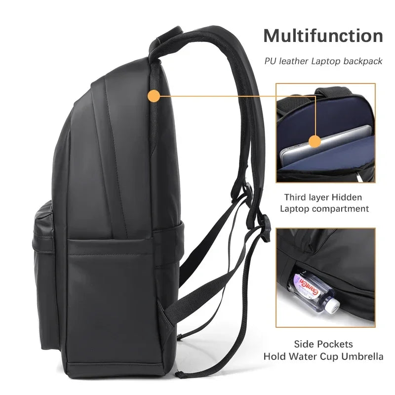 Stylish Men's Leather Backpack | Durable Laptop Bag for Teens