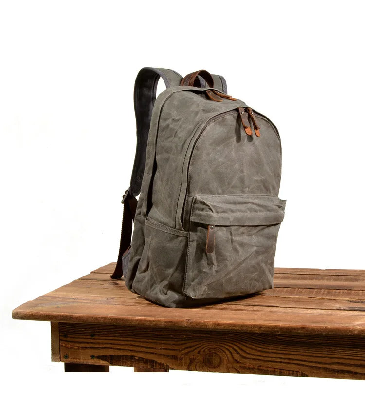 Waterproof Oil Wax Canvas Daypack | Versatile Unisex Rucksack