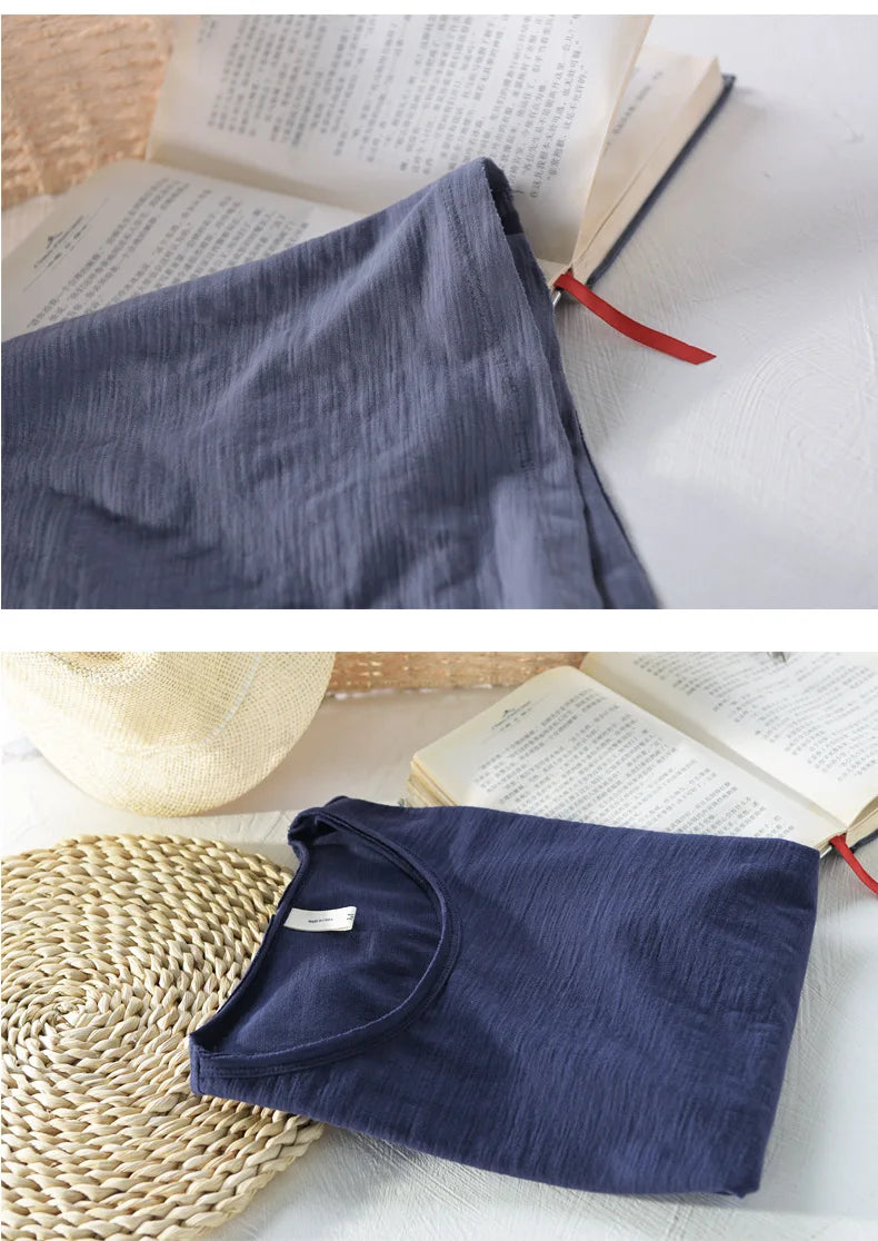 Men's Retro Raw Edge T-Shirt | Lightweight & Breathable Casual Top