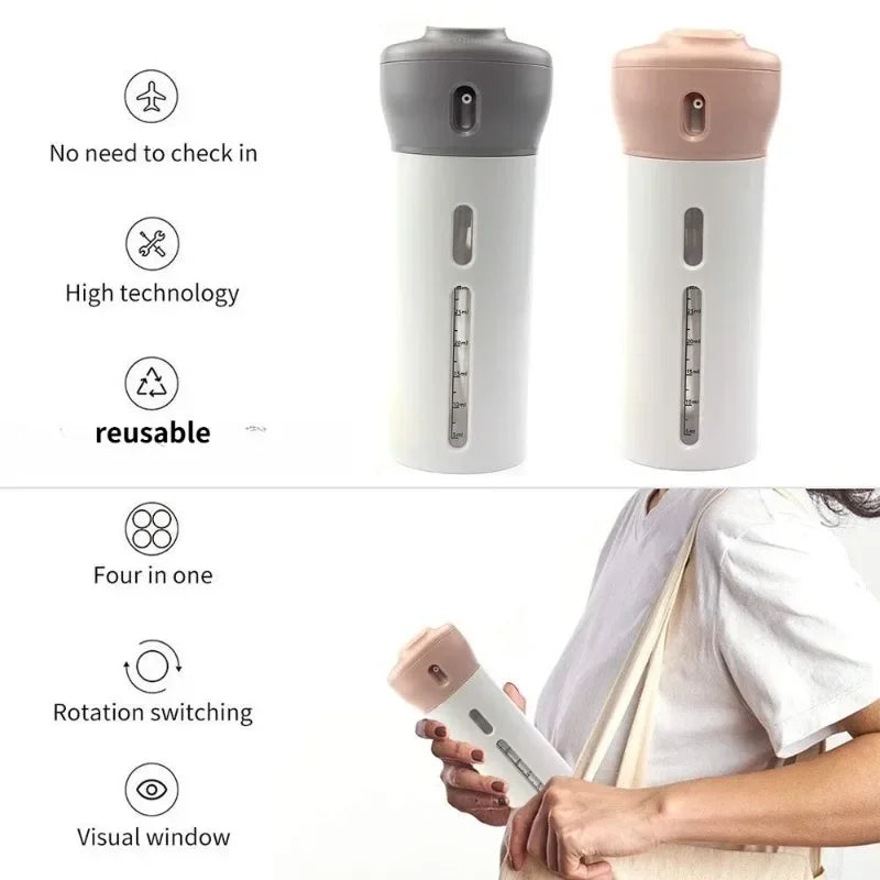 4-in-1 Leakproof Travel Bottle Set for Toiletries & Cosmetics