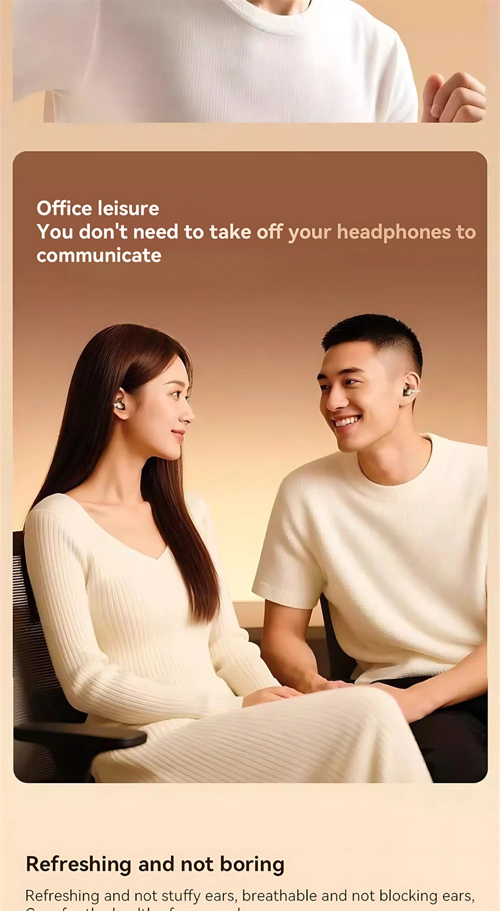 Wireless Earphones Open In-ear Type HIFI Bass 2in1 Bluetooth Headset High-definition Electric Quantity Digital Display Earplugs