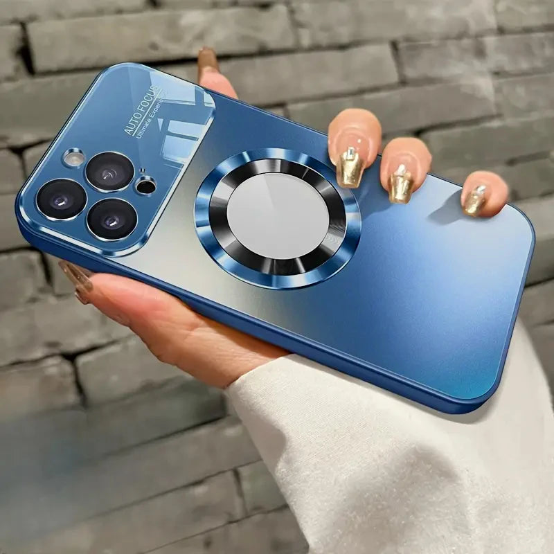 Stylish Titanium Metallic Magnetic Phone Case for iPhone Models