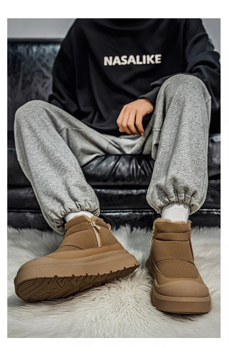 Men's Warm Plush Snow Boots | Cozy Winter Ankle Shoes