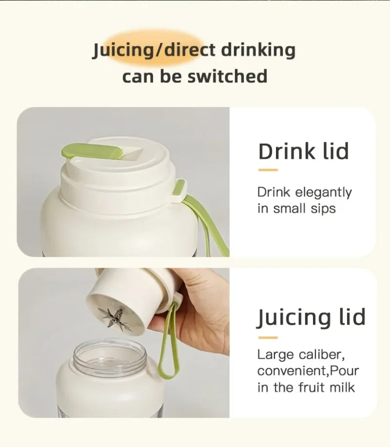 Portable Juicer Cup | USB Rechargeable Smoothie Blender for Home