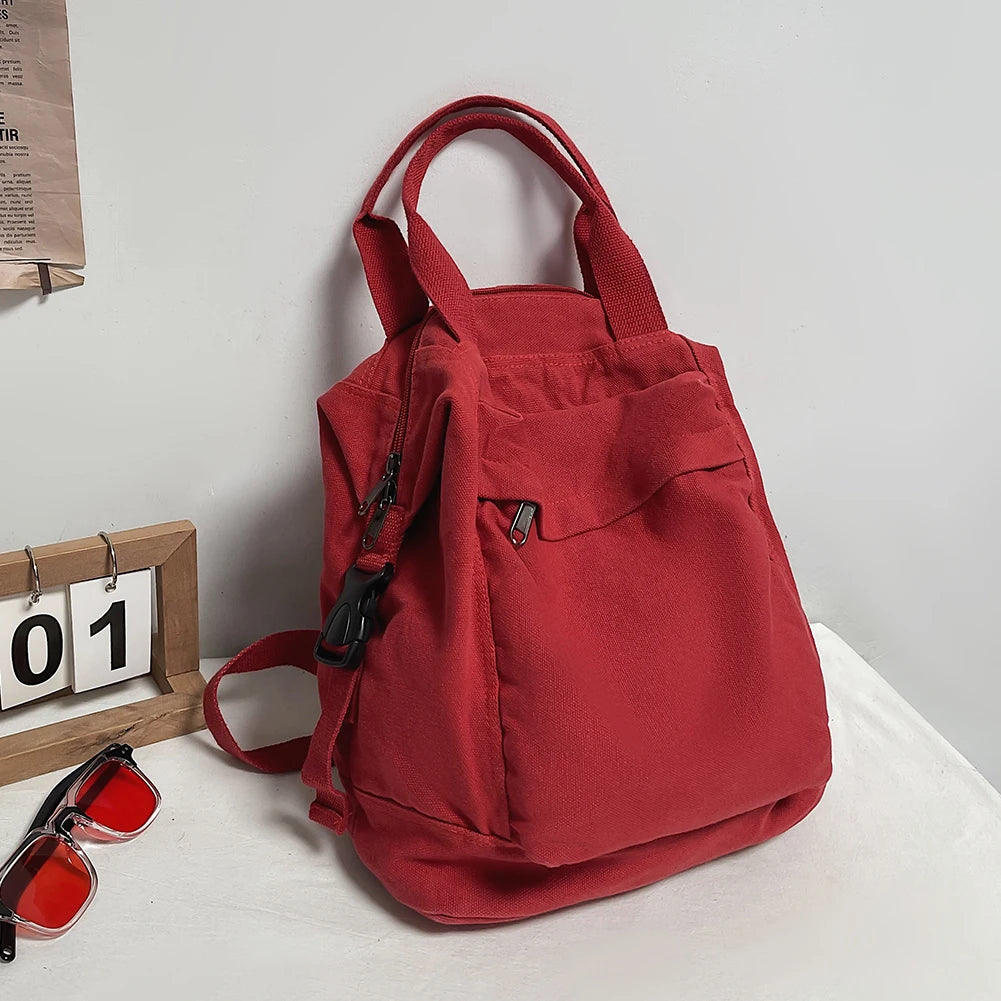 Vintage Canvas Backpack for Women | Stylish School Bag