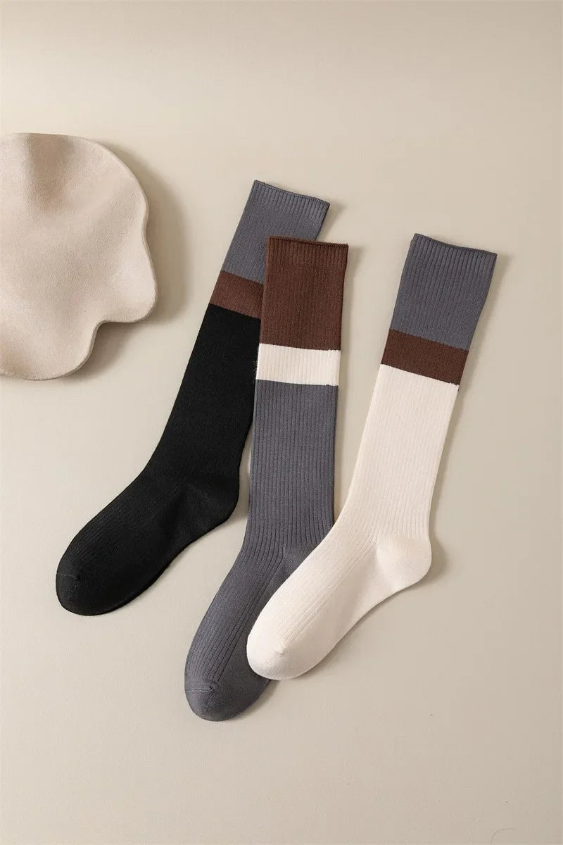 Women's Cotton Color Matching Knee Socks | Fashion-Forward Style