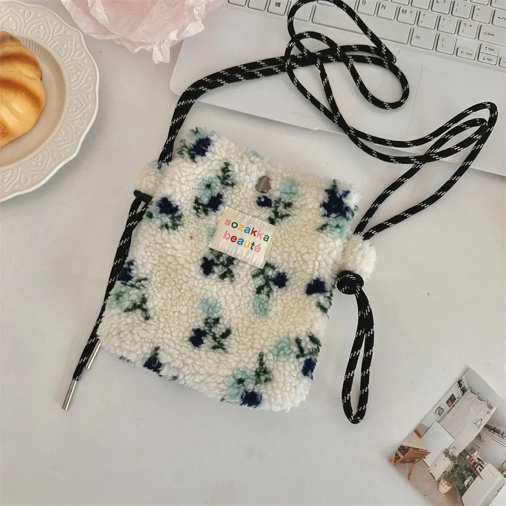Cute Plush Dot Crossbody Bags for Women | Portable Shoulder Bag