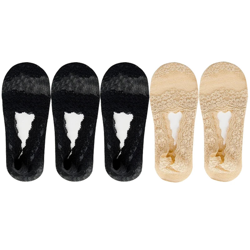 Women's Lace Invisible Ankle Socks | Chic No-Show Comfort