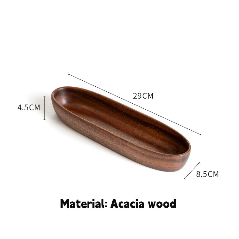 Elegante Bol en Forma de Barco de Madera de Nogal | Fuente Perfecta