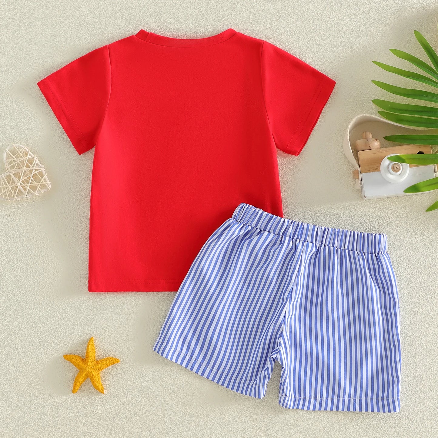Boys Summer Outfit Set | Casual Short Sleeve Tee & Denim Shorts