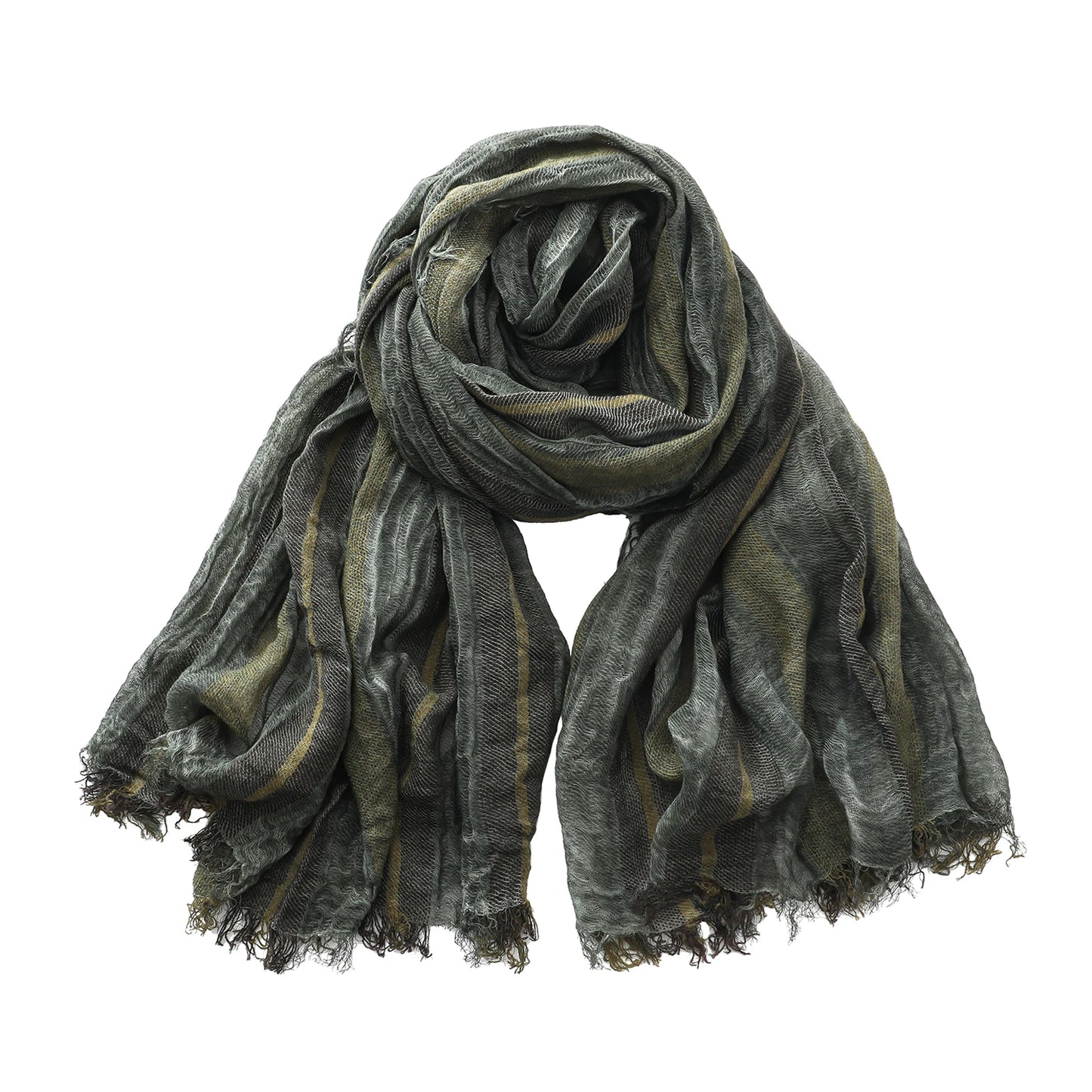 Men's Cotton Linen Striped Scarf | Warm & Stylish Winter Accessory