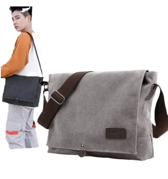 Bolso bandolera de lona de alta calidad para hombre | Elegante bolso satchel