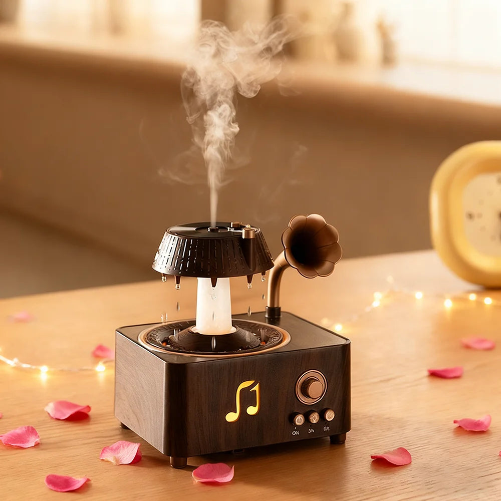 Rotating Raindrop Humidifier | Retro Aroma Diffuser with Lights