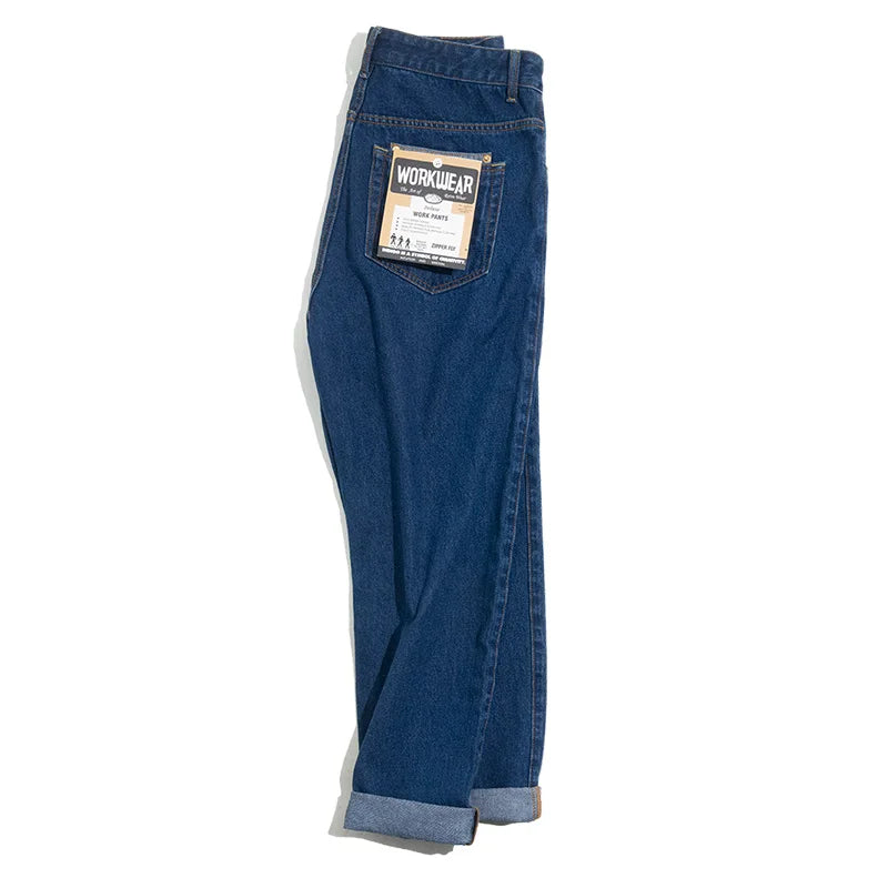 Men's Retro Loose Straight Denim Jeans | Oversized Baggy Trousers