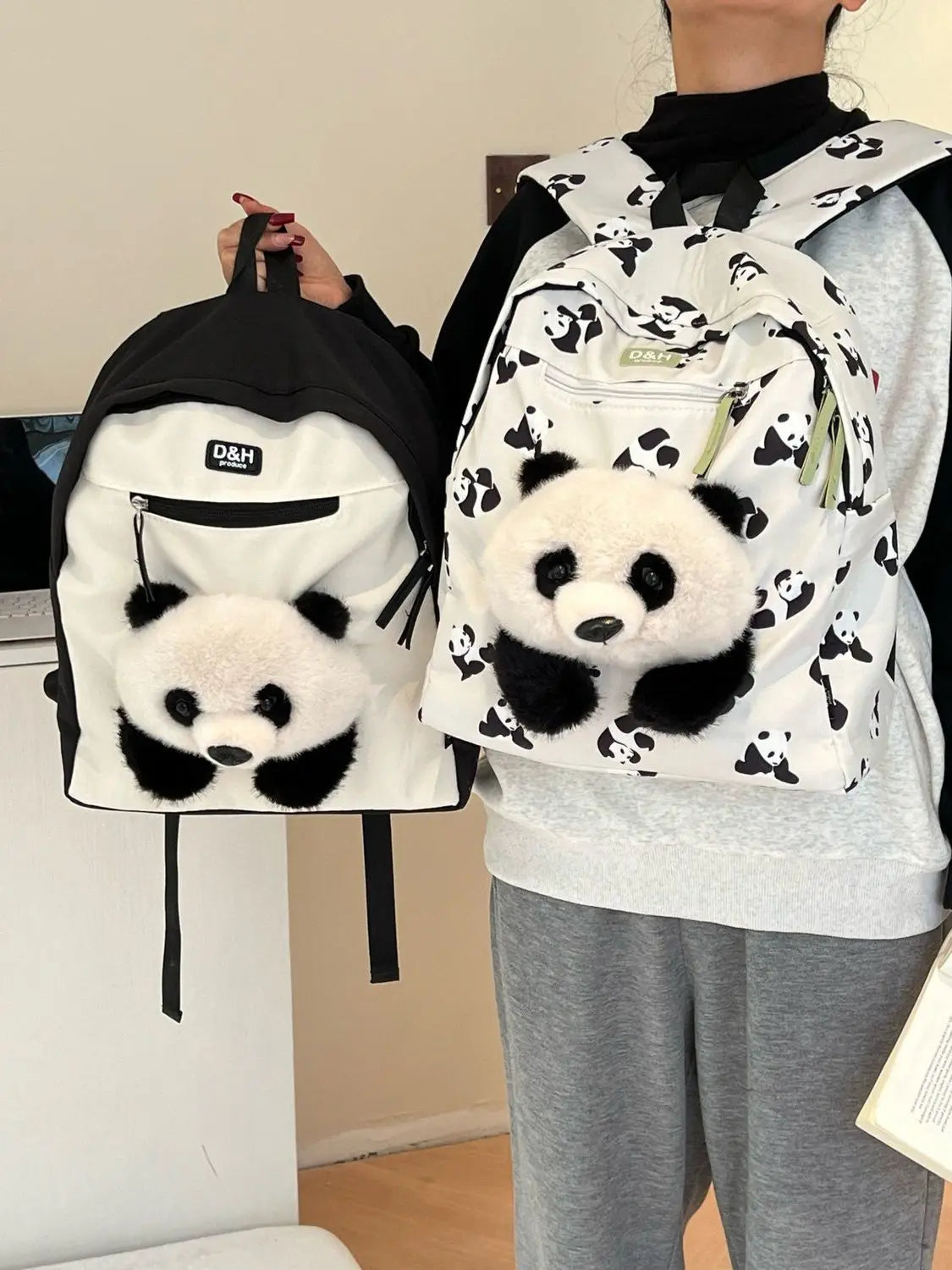 Cute Panda Backpack | Fashionable Lightweight School Bag for Students